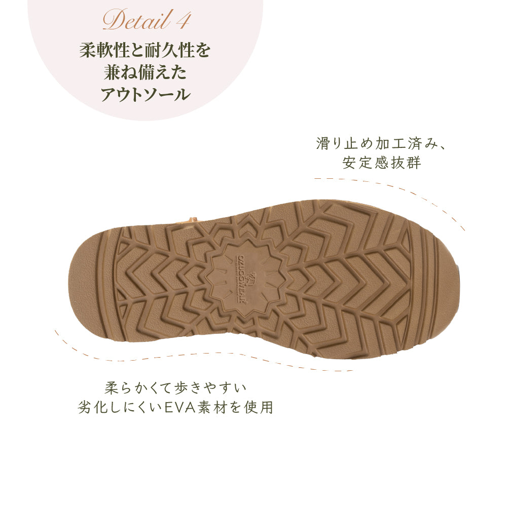足を入れた瞬間、ほどける。100%オーストラリア産 ふかふかミニムートン (3cmヒール) (OUW101P)